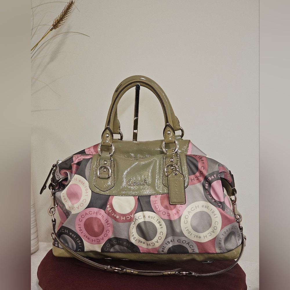 EUC COACH Leather/Monogram 2 WAYS BAG